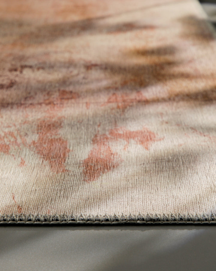 Esprit Flachgewebeteppich Beige Rot "Maui", Detailfoto der Kantenverarbeitung