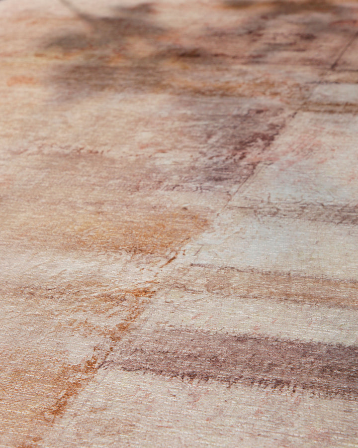 Esprit Flachgewebeteppich Beige Rot "Maui", Detailansicht der Musterstruktur aus der Nähe
