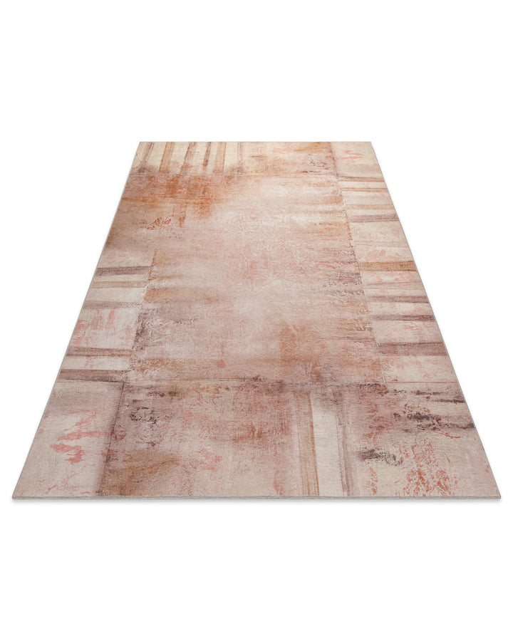 Esprit Flachgewebeteppich Beige Rot "Maui", Ansicht von der Seite mit Blick auf die volle Länge