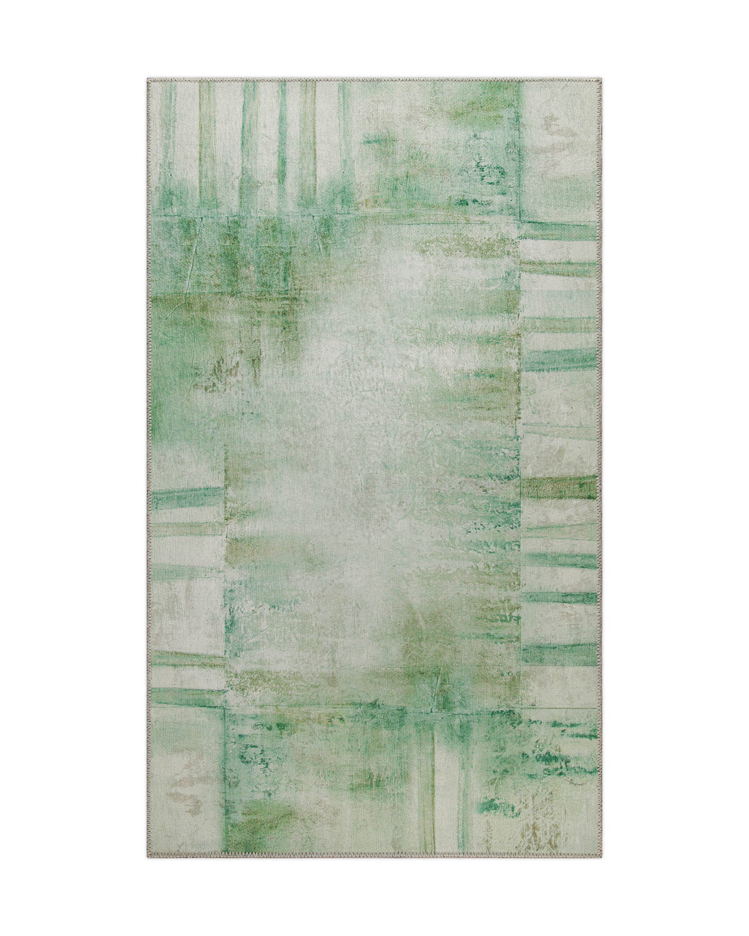 Esprit Flachgewebeteppich Grün Multi "Maui", Ansicht der Größe 70 x 120 cm vor weißem Hintergrund
