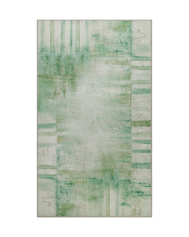 Esprit Flachgewebeteppich Grün Multi "Maui", Ansicht der Größe 70 x 120 cm vor weißem Hintergrund