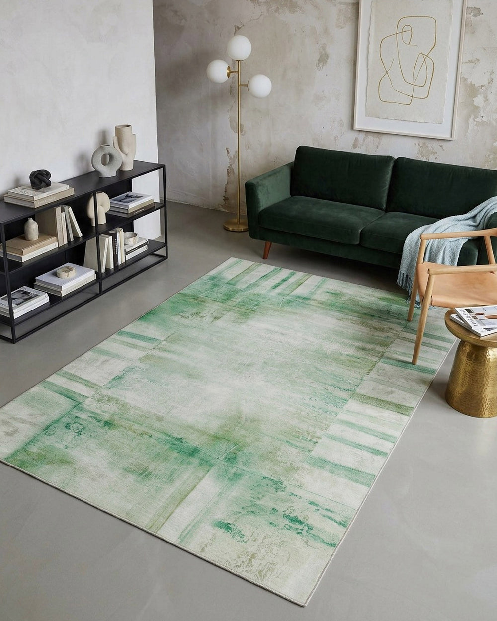 Esprit Flachgewebeteppich Grün Multi "Maui", Wohnraumansicht mit stilvoller Einrichtung