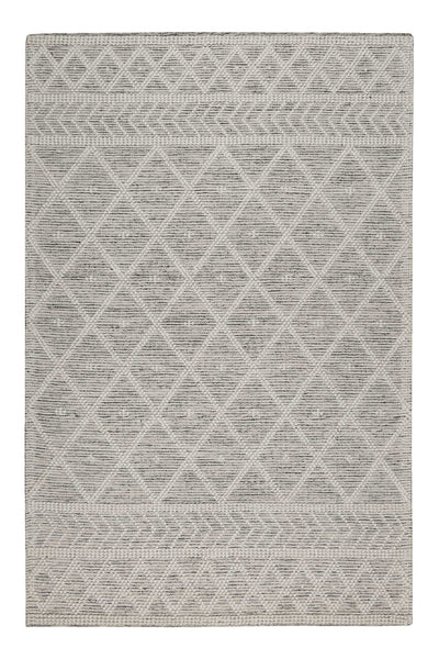 Esprit Teppich handgewebt Weiß Hellgrau aus Wolle » Lia «