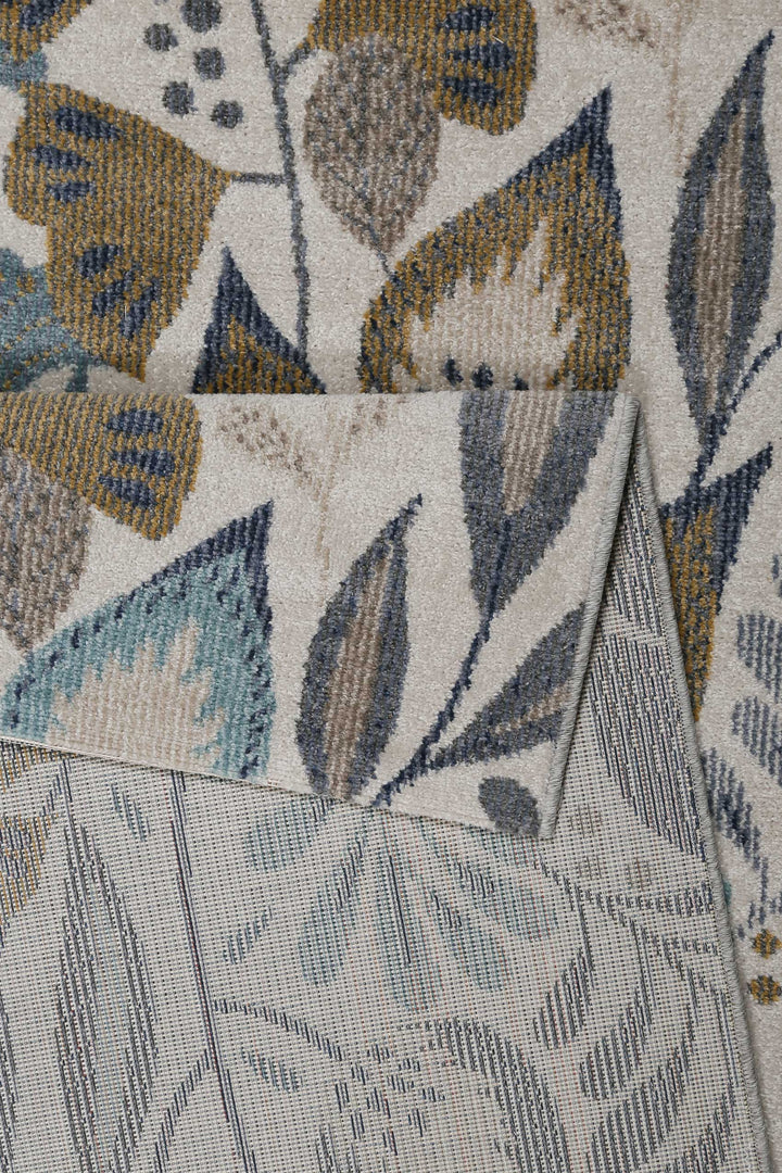 Lilly Outdoor blau beige Kurzflor rechteckig