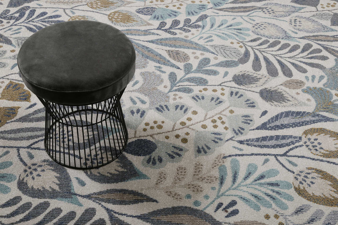 Lilly Outdoor blau beige Kurzflor rechteckig