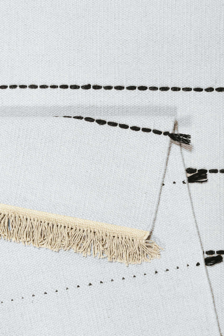 Lina Teppich grau schwarz Kurzflor rechteckig