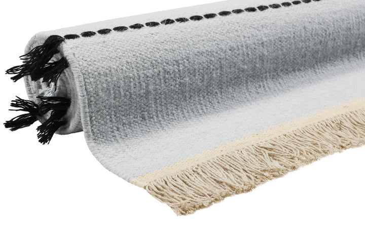 Lina Teppich grau schwarz Kurzflor rechteckig