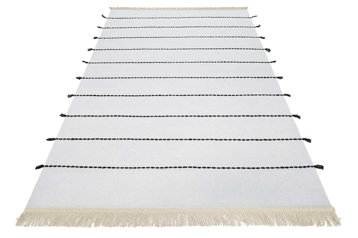 Lina Teppich grau schwarz Kurzflor rechteckig