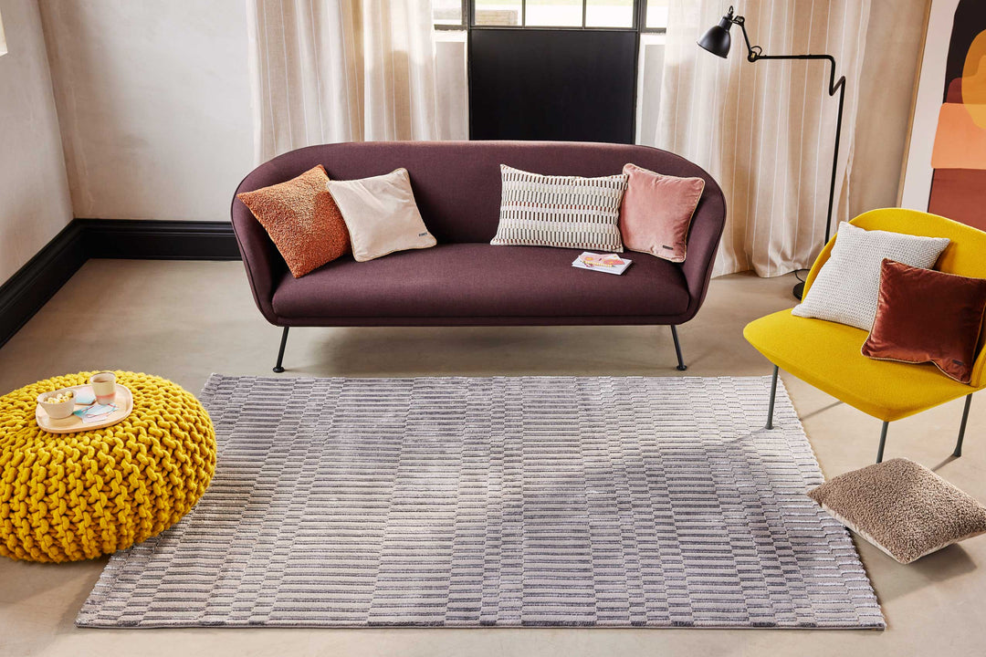 Linn Teppich grau Kurzflor rechteckig