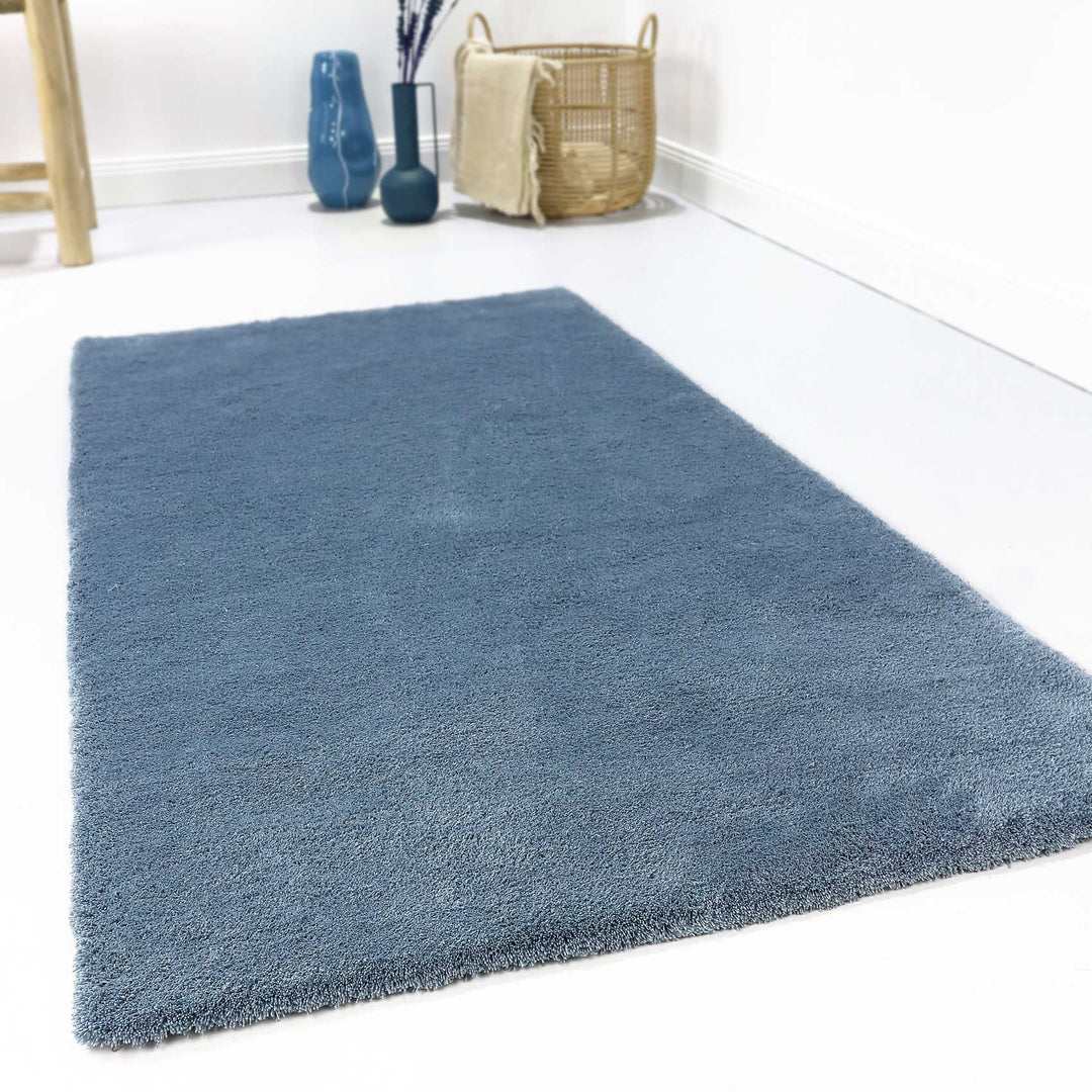 #loft Teppich blau Kurzflor rechteckig