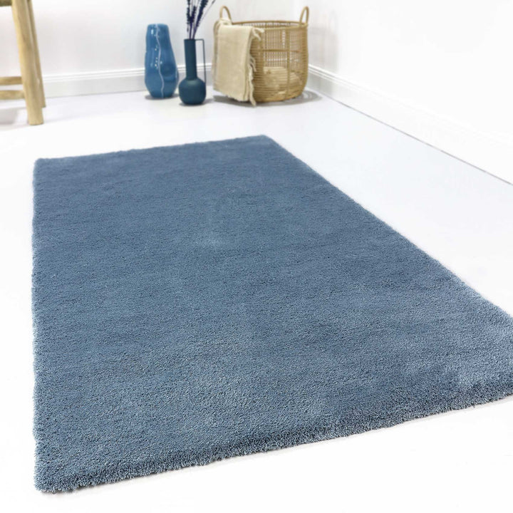 #loft Teppich blau Kurzflor rechteckig