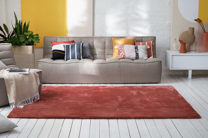 #loft Teppich ziegelrot Kurzflor rechteckig