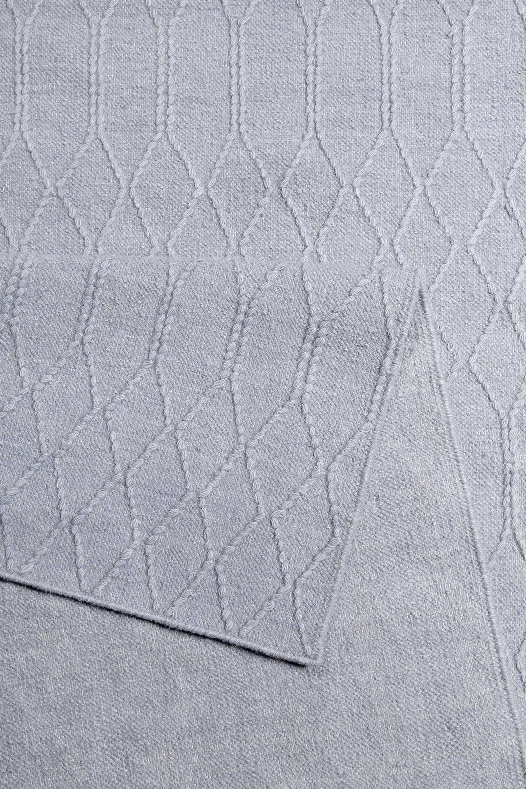 Lotte Kelim Teppich hellblau Hochflor rechteckig