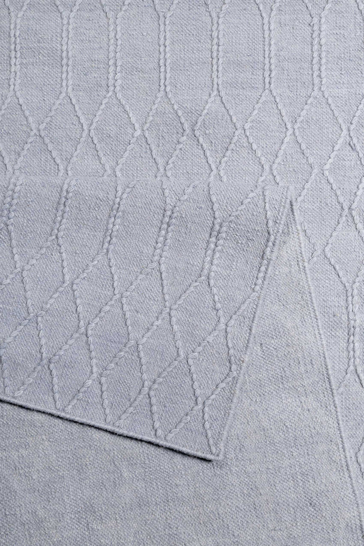 Lotte Kelim Teppich hellblau Hochflor rechteckig