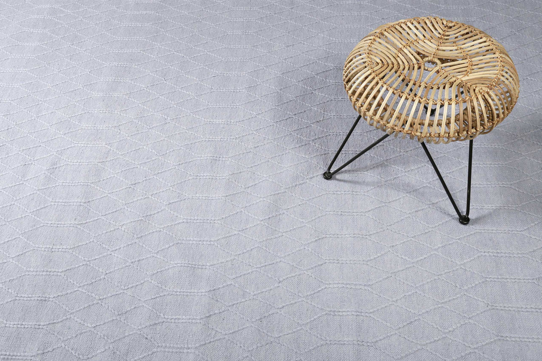 Lotte Kelim Teppich hellblau Hochflor rechteckig