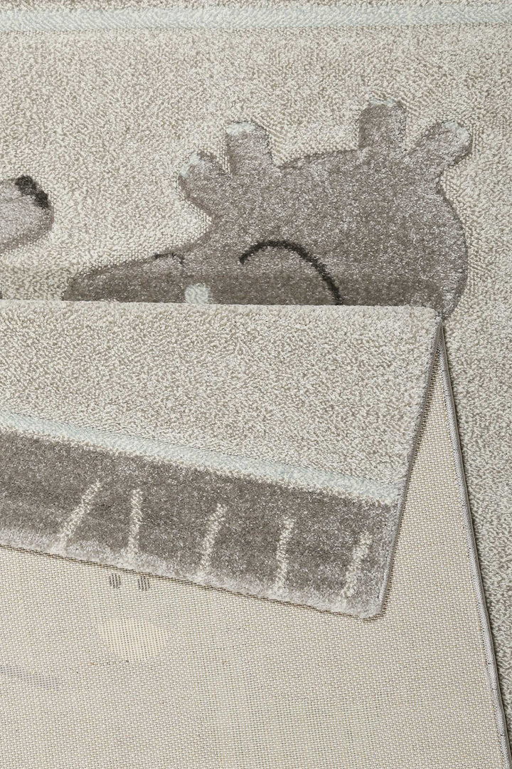 Lucky Zoo 2.0 Teppich grau Kurzflor rechteckig