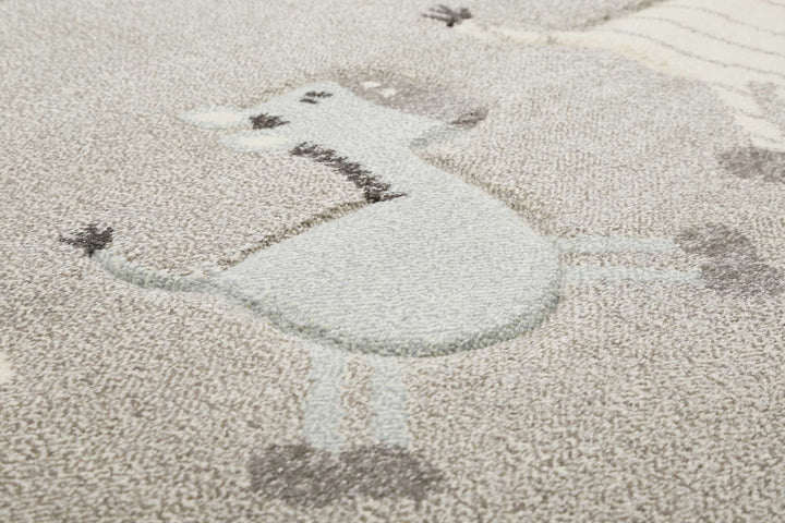 Lucky Zoo 2.0 Teppich grau Kurzflor rechteckig