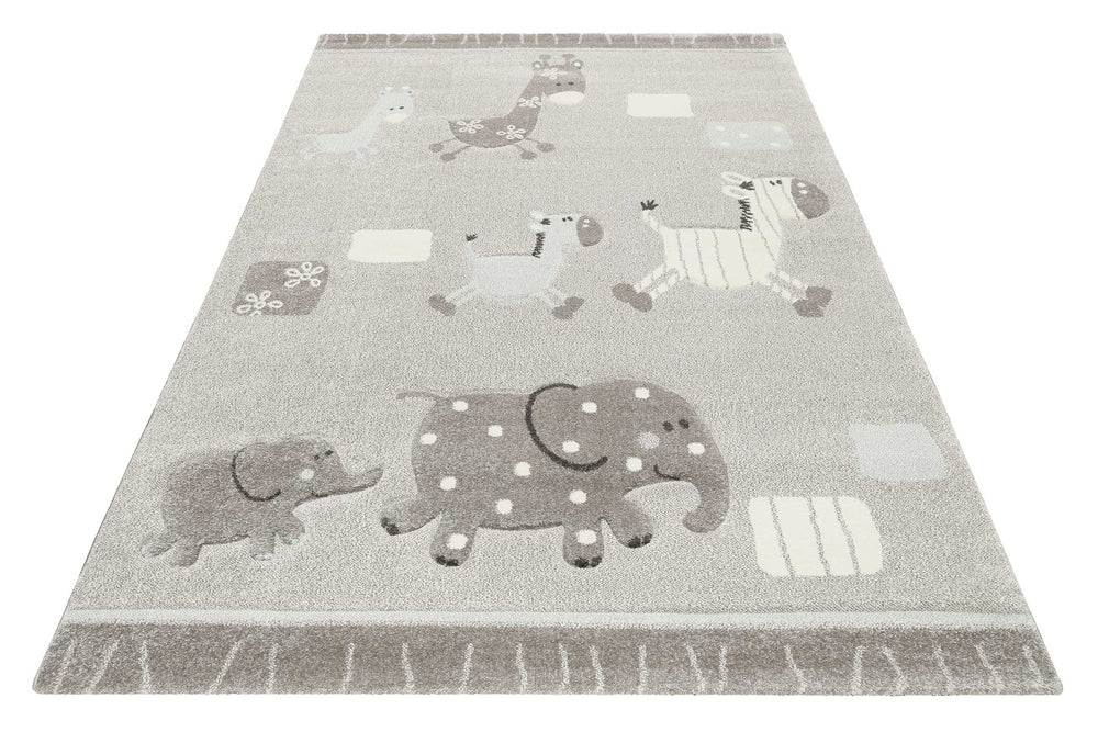 Lucky Zoo 2.0 Teppich grau Kurzflor rechteckig
