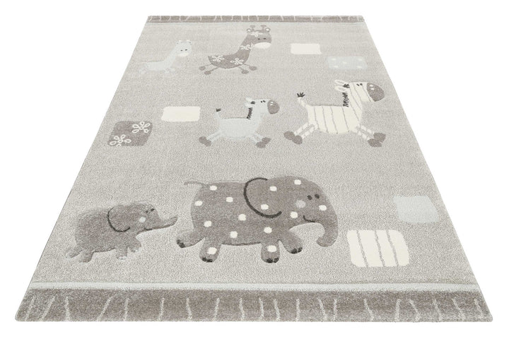 Lucky Zoo 2.0 Teppich grau Kurzflor rechteckig