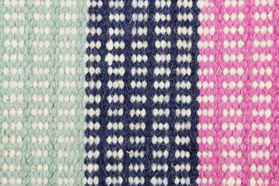 Esprit Kelim Teppich Blau Pink aus Wolle » Makon Kelim «