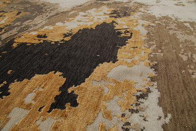 Esprit Kurzflor Teppich Gold aus Wolle » Manhattan «