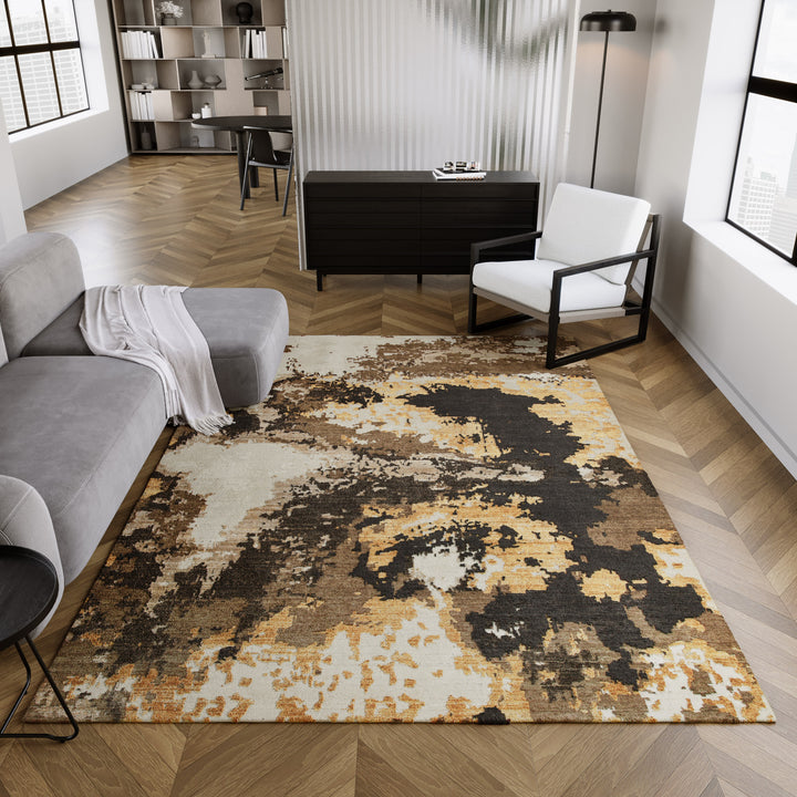 Manhattan Teppich gold Kurzflor rechteckig