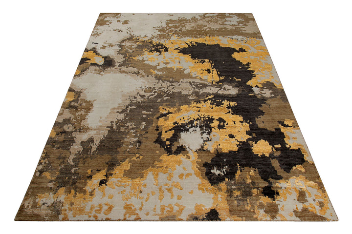 Manhattan Teppich gold Kurzflor rechteckig