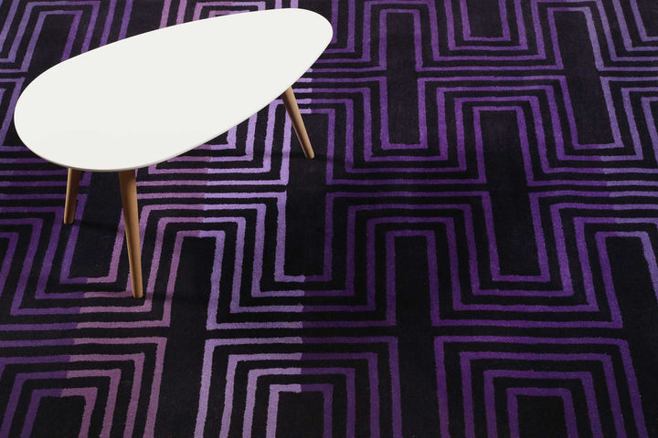 Matrix Teppich lila Kurzflor rechteckig