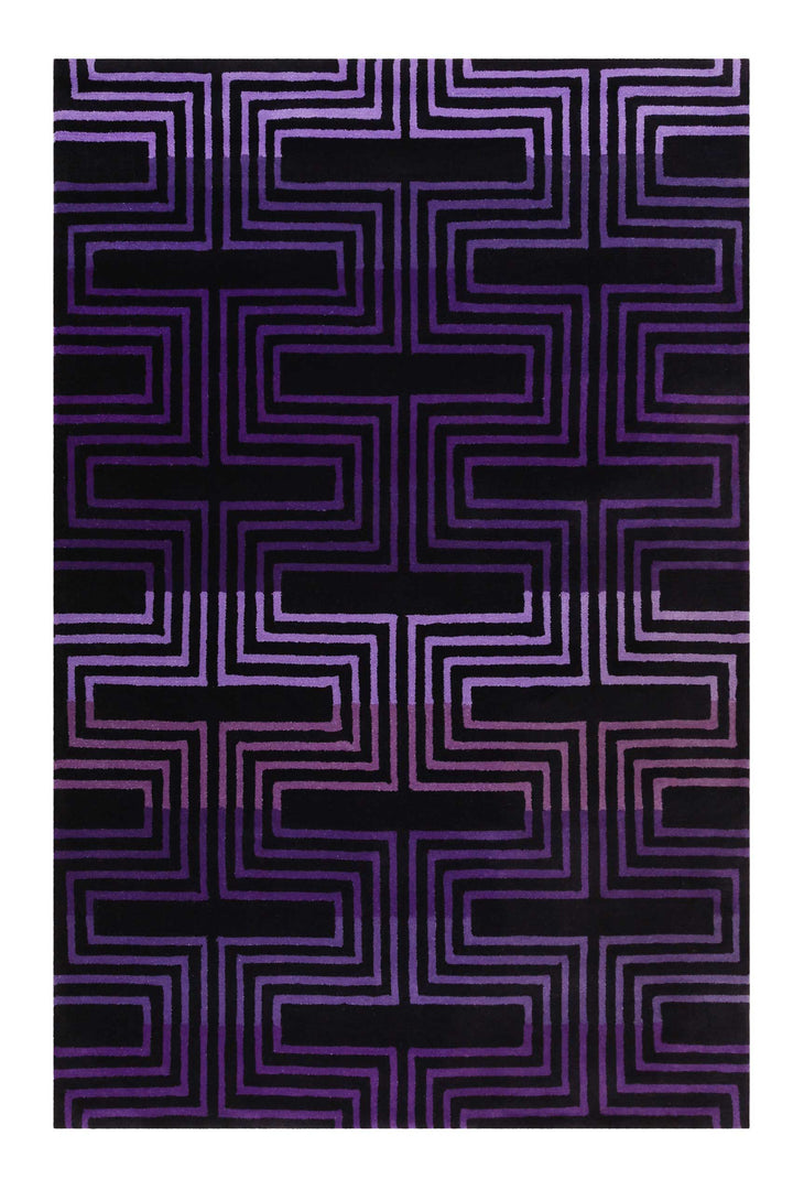 Matrix Teppich lila Kurzflor rechteckig