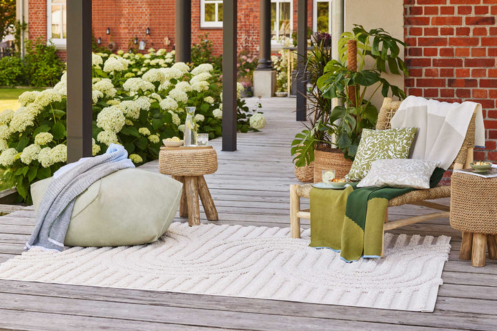 Miles Outdoor creme beige Kurzflor rechteckig