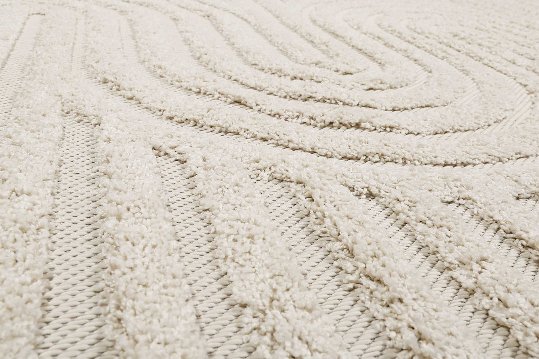 Miles Outdoor creme beige Kurzflor rechteckig