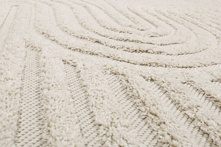 Miles Outdoor creme beige Kurzflor rechteckig