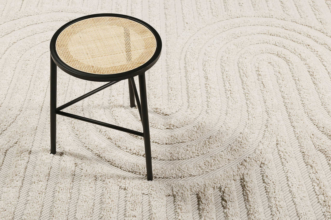 Miles Outdoor creme beige Kurzflor rechteckig