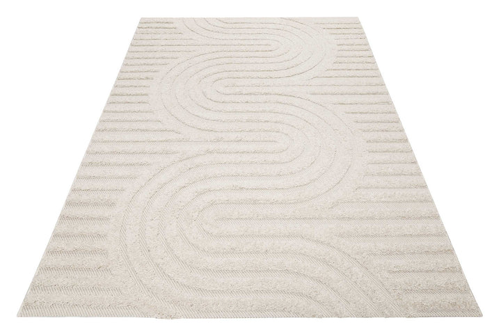 Miles Outdoor creme beige Kurzflor rechteckig