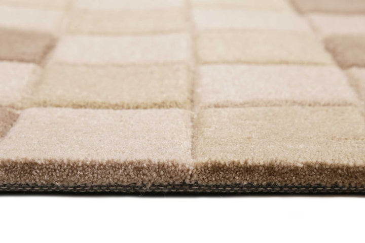 Pixel Teppich beige Kurzflor rechteckig