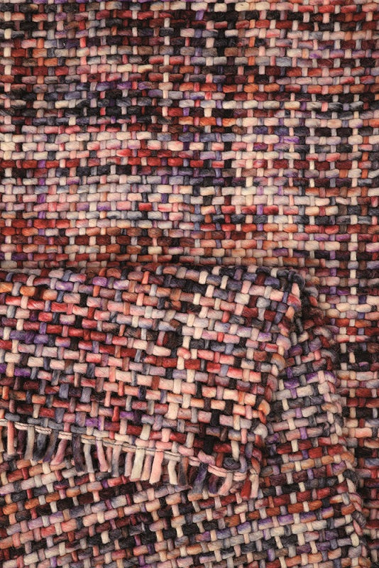 Esprit Kelim Teppich Rot Violett aus Wolle » Purl «