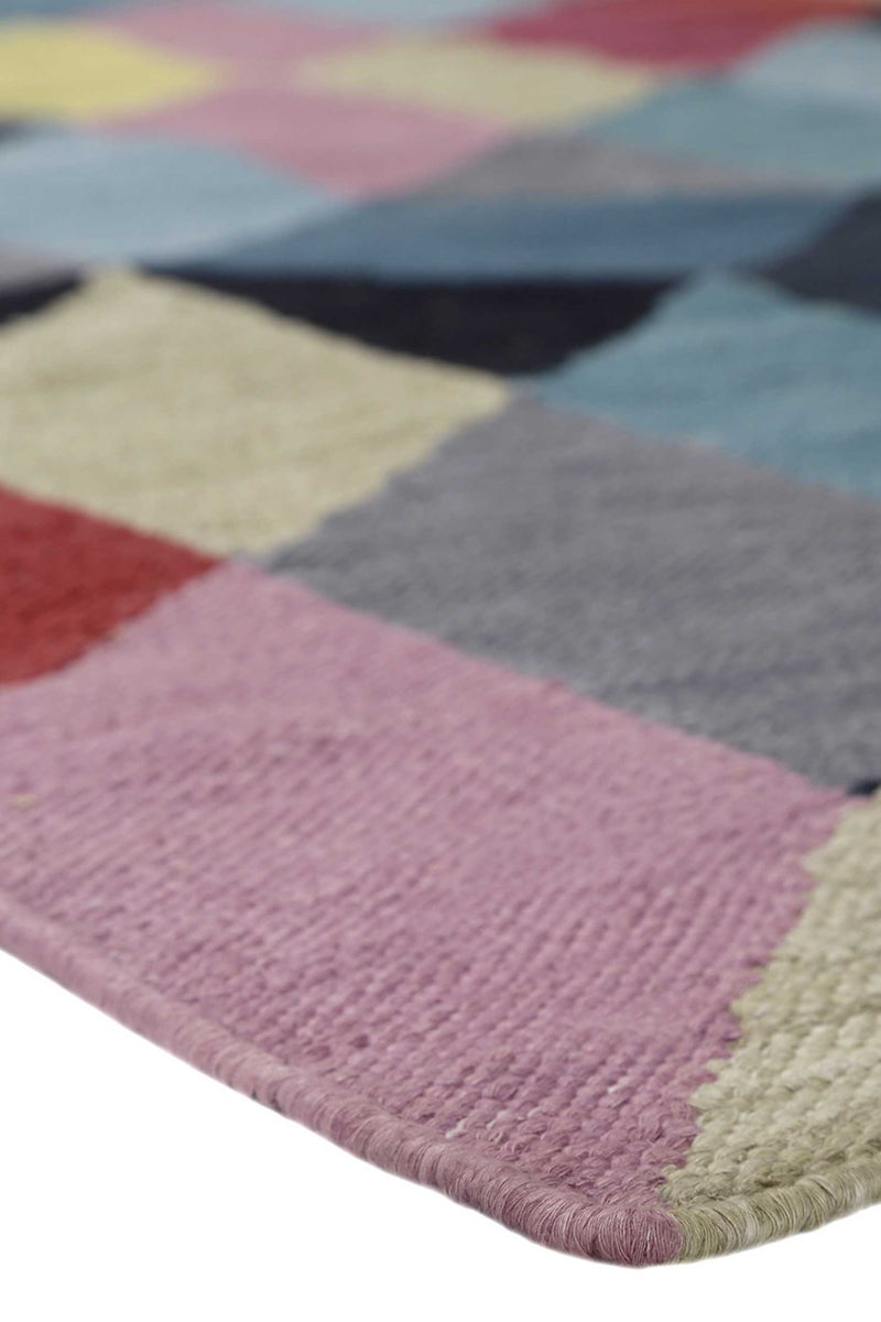 Esprit Kurzflor Kelim Teppich Bunt aus Baumwolle » Rainbow Triangle «