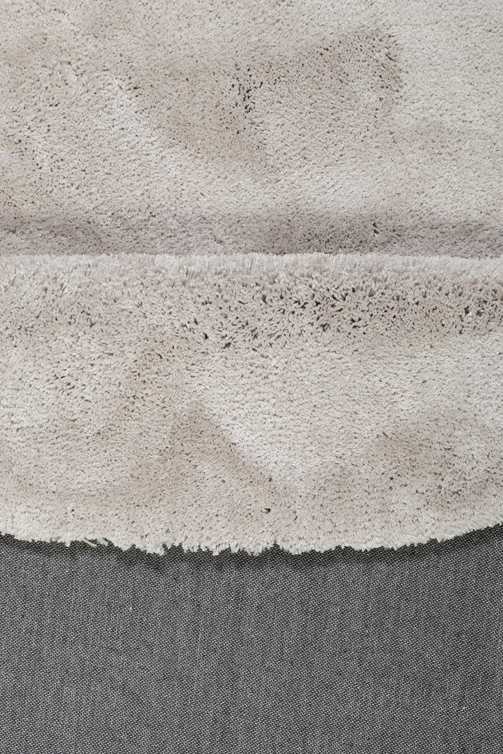 #relaxx Teppich hellgrau creme Hochflor rund