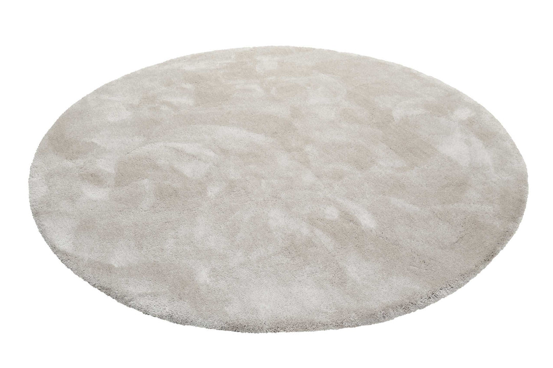 #relaxx Teppich hellgrau creme Hochflor rund