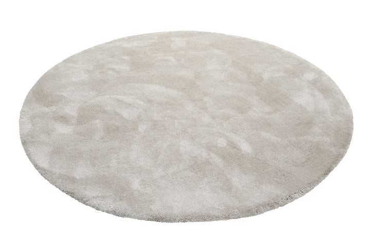 #relaxx Teppich hellgrau creme Hochflor rund