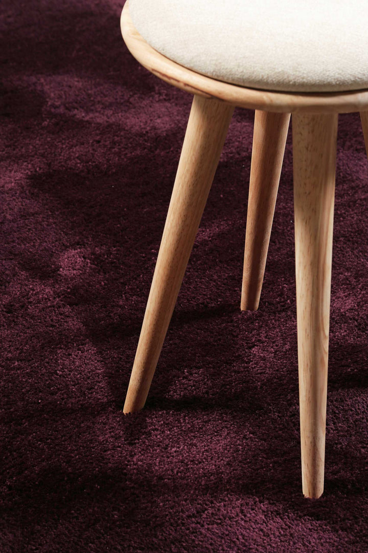 #relaxx Teppich bordeaux rot Hochflor rund