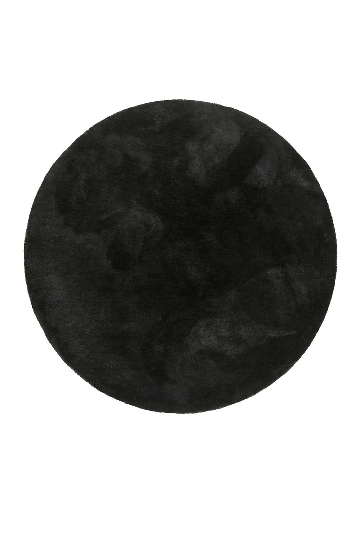 #relaxx Teppich schwarz Hochflor rund