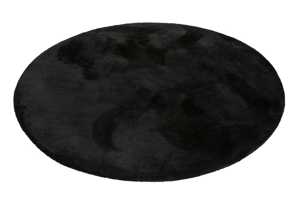 #relaxx Teppich schwarz Hochflor rund