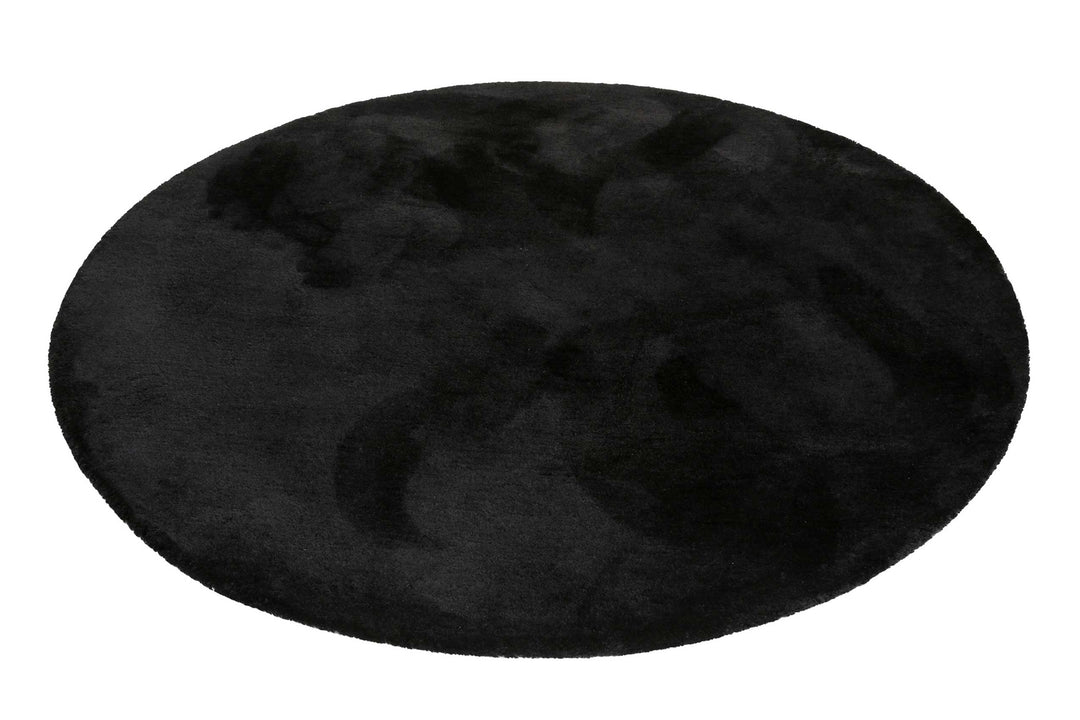 #relaxx Teppich schwarz Hochflor rund