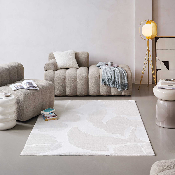 Sara Teppich weiß Kurzflor rechteckig