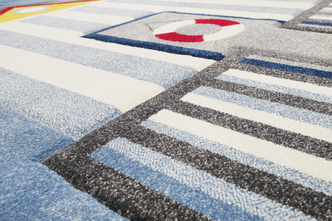 Sea Castle Teppich blau Kurzflor rechteckig