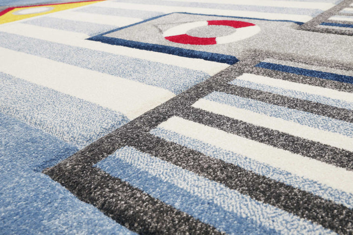 Sea Castle Teppich blau Kurzflor rechteckig