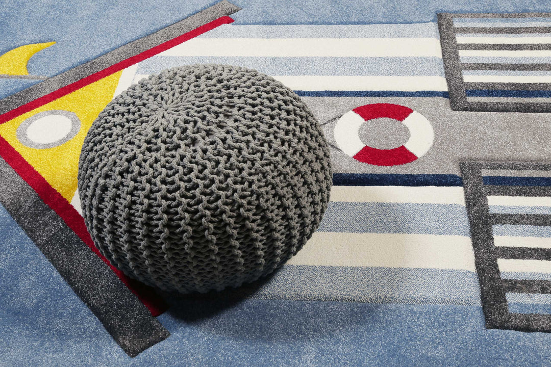 Sea Castle Teppich blau Kurzflor rechteckig