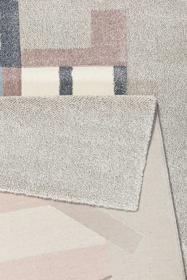 Sea Castle Teppich hellgrau rosa Kurzflor rechteckig