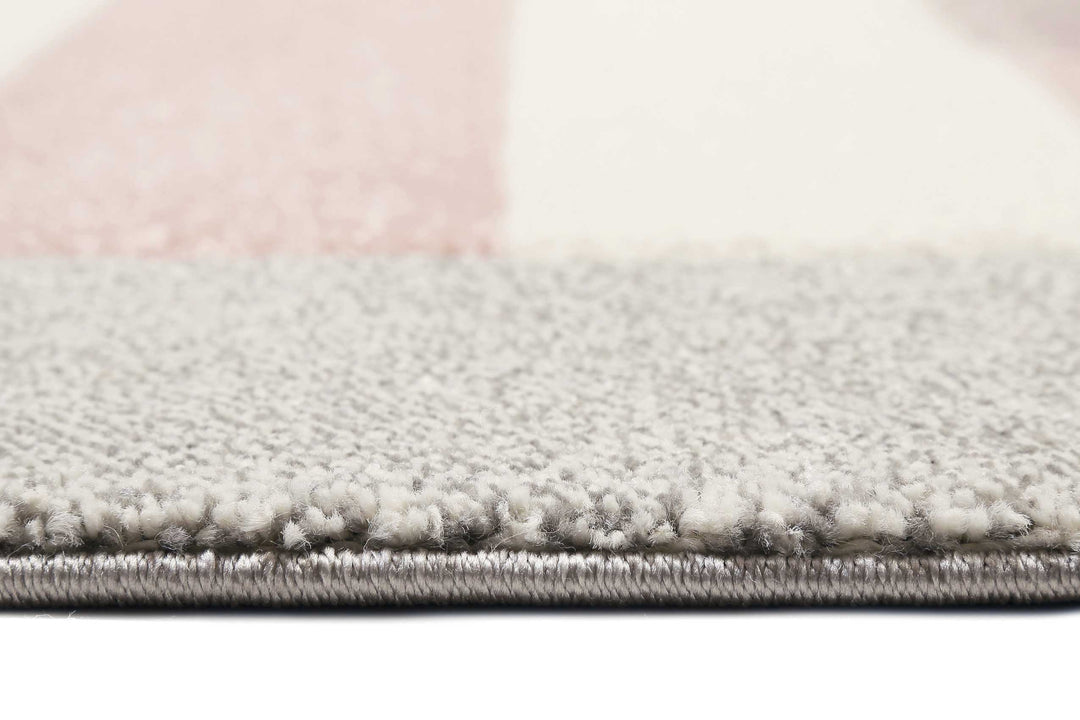 Sea Castle Teppich hellgrau rosa Kurzflor rechteckig